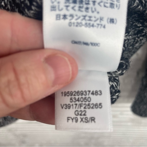 Lands' End Drifter Sweater Black Heather Cable Knit Crewneck Pullover XS - Picture 15 of 16